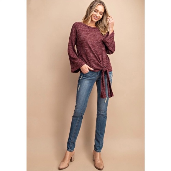 NEW! Marbled Knit self tie Top! - Picture 5 of 5